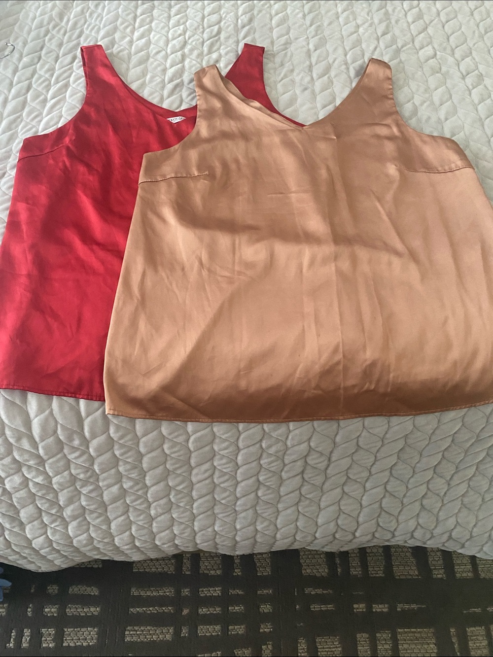 Satin Camisole - Red & Peach